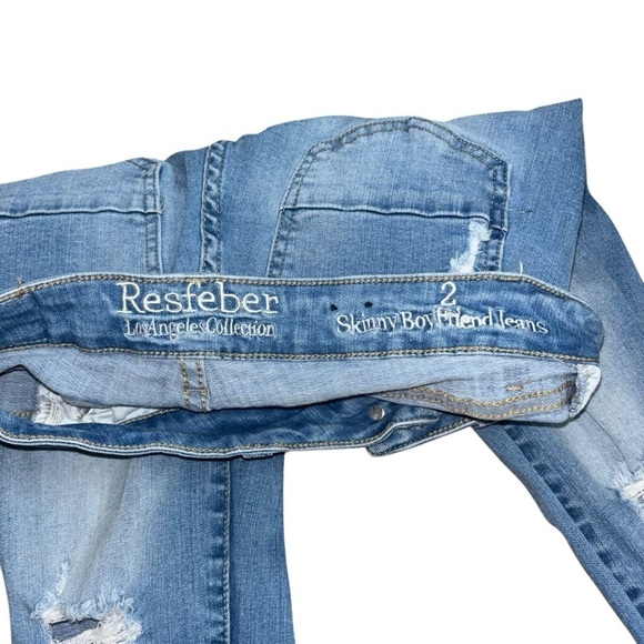 Resfeber LA Collection Boyfriend Skinny Fit Womens 2 Lowrise Distressed Light - Picture 5 of 12